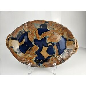 Jepson Studios Kansas Studio Pottery Oval Platter w Handles